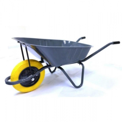 Solid Tire Wheelbarrow for Concrete Mixing - Heavy Gauge Steel & 100L Capacity photo-2