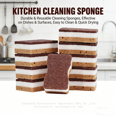 Двусторонний губчатый пылесос для ежедневной мытья посуды и уборки кухни