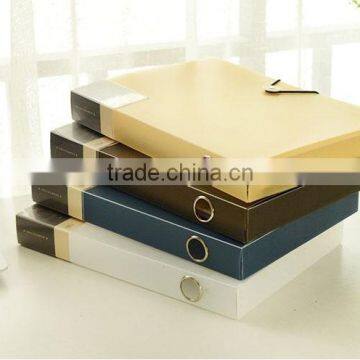 A4 Trasprent /frosted Fashion Plastic File Box With Fastener Suitable for Office photo-3