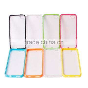 Transparent plastic bumper for iphone 5 PC+TPU bumper mobile phone case for iphone 5