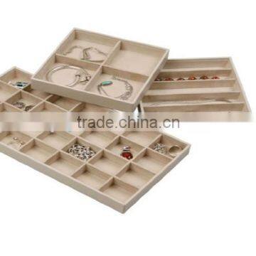 custom size stackable large tray wooden jewelry display paper coveredS1339