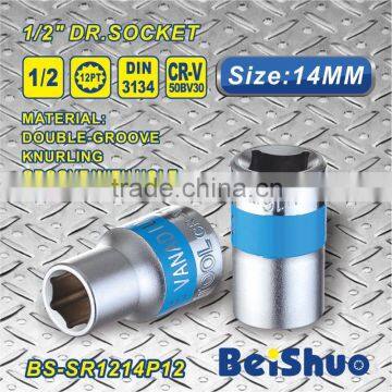 2016 Made In China 14mm 1/2"Dr. 12 Point Paint Socket Chrome Vanadium Socket Wrench