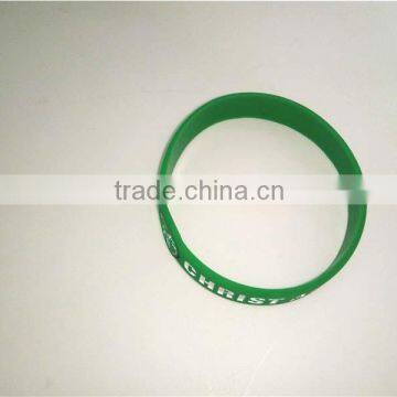 Novelty Style Green Silicone Bracelet Rubber Snap Slap Wristband Producer