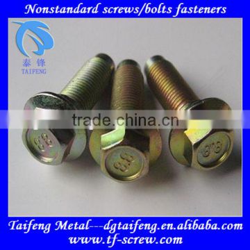 hex flange head machine bolt with yellow zinc coated