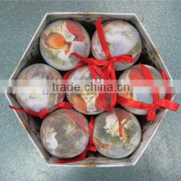 polystyrene foam Christmas ball covered with paper-EPS foam christmas ball for christmas promotion