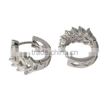 Earring, Fashion Gold Jewelry Square Crystal Zircon Setting Post Brass Earring, Earring Jewelry Wholesale P9581 photo-5