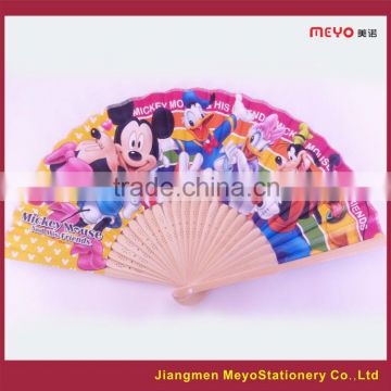 2015 Fancy Carton Advertising Gift Customized Wooden Hand Fan