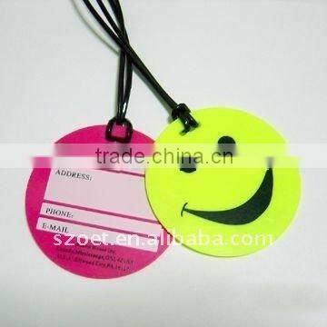 Custom Printed Plastic writable die cut shape luggage tag