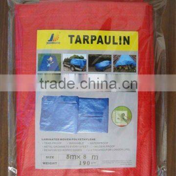 190gsm 5mx8m Red Tarpaulin Cover& Waterproof Truck Tarp&waterproof Woven Fabric Tarpaulin