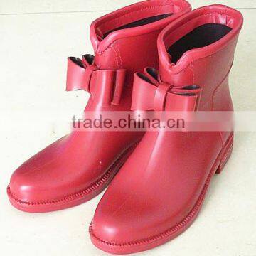 Fashion Bow PVC Ankle Rain Shoes