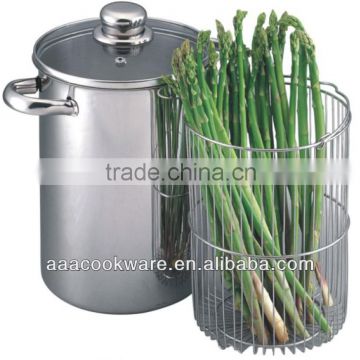 2015 New Products High Quality Stainless Steel Covered Asparagus Pot With S/S Hollow For Wholesale