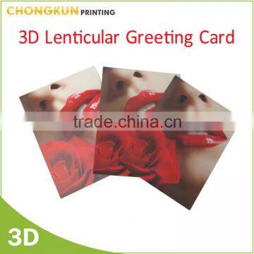 2016 customize lenticular PET 3D effect printed thanksgiving day greeting card