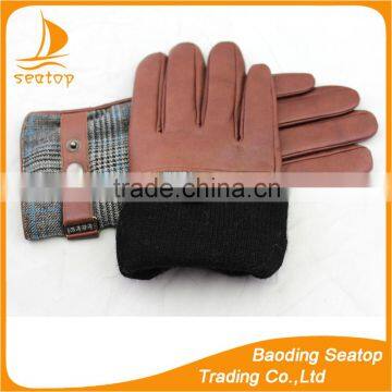 Boys Fashion Dress Hand Genuine Goat Skin Leather Buttons Gloves