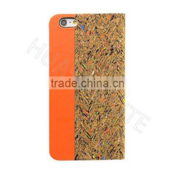 Stylish Natural Real Wood Flip Leather Case For IPhone6/6S