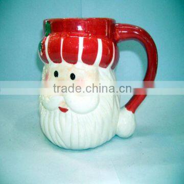 factory direct high quality embossed ceramic christmas cup/mug