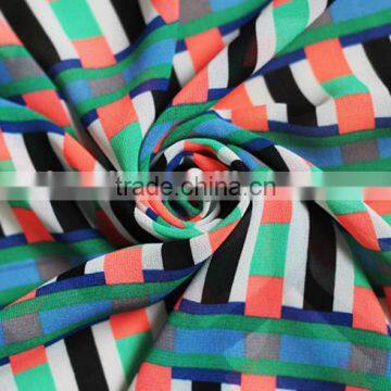 Geometric painting Chiffon dress summer