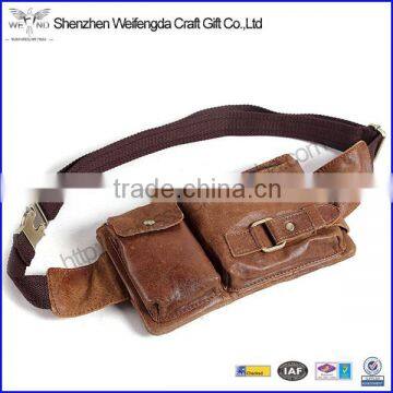 mens leather travel sport wallet passport pack belt zip pouch waist bum bag