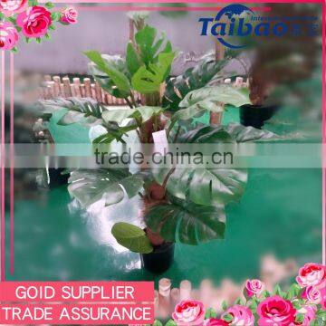 Alibaba online wholesale green artificial tropical plants with coiled palm fiber