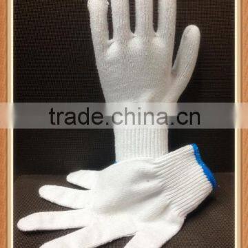 10G Bleached white knitted cotton glove