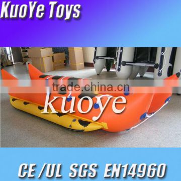 banana type 0.9mm plato pvc material inflatable boat,water banana boat,orange banana boat