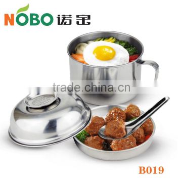 Low price Stainless Steel Portable Fast Food Bowl with Lid