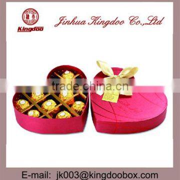 Jinhua Supplier Handmade Heart Paper Chocolate Box with Ribbon