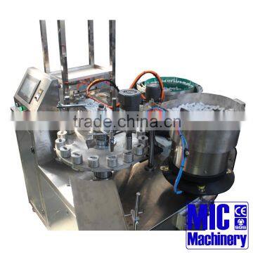 MIC-R502 Automatic super glue filling capping machine with inner cap and outer cap