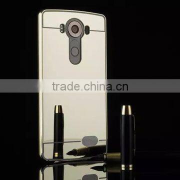 Luxury Aluminum Bumper Ultra-thin Mirror Back Metal Case Cover for LG G4 Pro V10