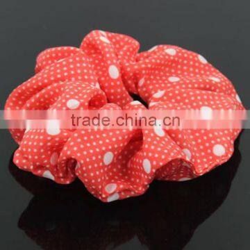 Polka Dot Spotty Chiffon Hair Scrunchy Ponytail Holder Hair Band Elastic