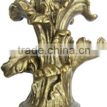 Decorative Victoria Gold Curtain Rods Leaf Finials