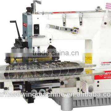 NP008-25064P 25 needle half-cylinder type back and forth driving double chain stitch machine on tuck fabric