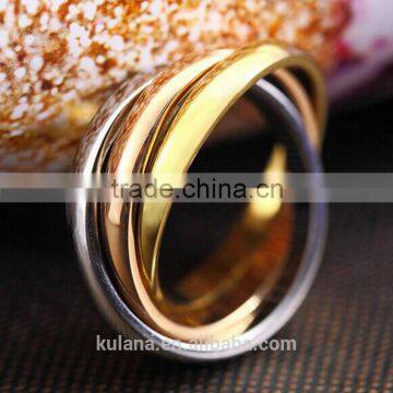 2016 Stainless Steel Ring triple ring fancy gold ring designs