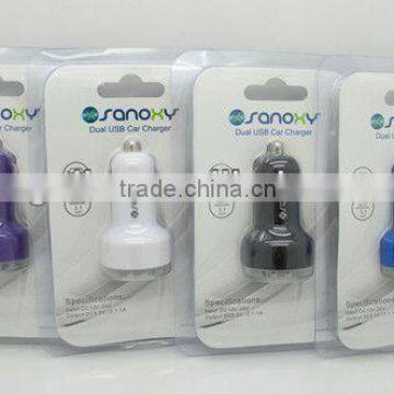 customized package for blackberry playbook dual usb car charger