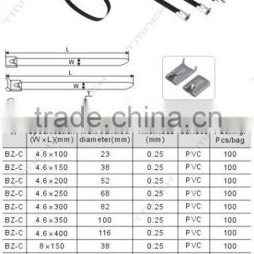 Supply 12*1000 Stainless Steel Cable Tie /ladder type stainless steel ties/universal clamping band