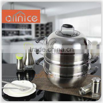 Allnice-3 layers Stainless steel steamer pot with glass lid