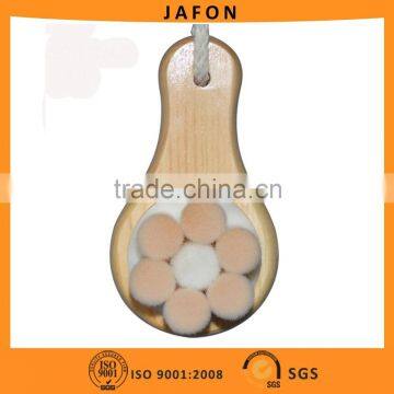 Large Racket Shape Wood Handle Facial Cleaning Brush