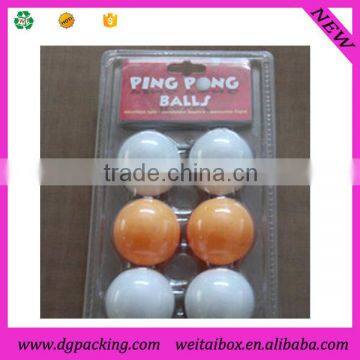 6 dividers PVC Blister Packaging Tray for ping-pong table tennis ball