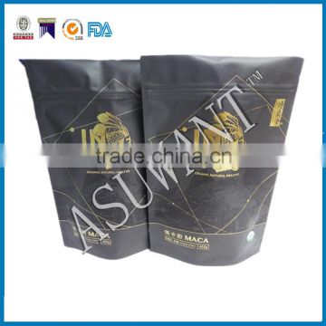 Printing block matte turmeric powder Curry powder zipper bag/custom make whey protein packaging bags for food packing