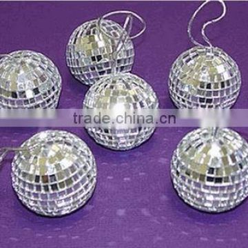 Silver wholesale christmas ornament glass ball 4 inch mirrorball