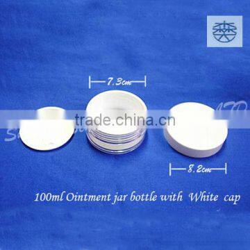 100ml Empty Plastic Bottle Jar Packaging,Round lotion bottle and jar plastic cosmetic packaging