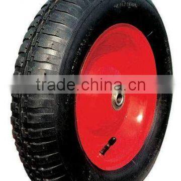 wheelbarrow / barrow Pneumatic rubber wheel with metal rim