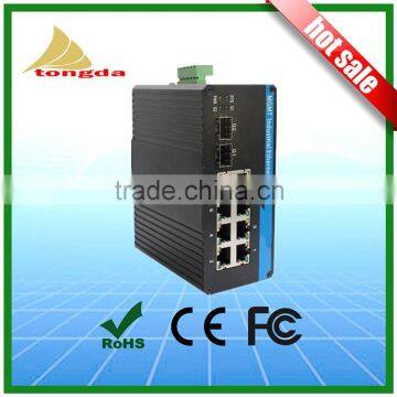 Gigabit DIN-Rail Mount PoE Industrial Ethernet Switch 2/1000Base-TX +8/10/100Base-TX