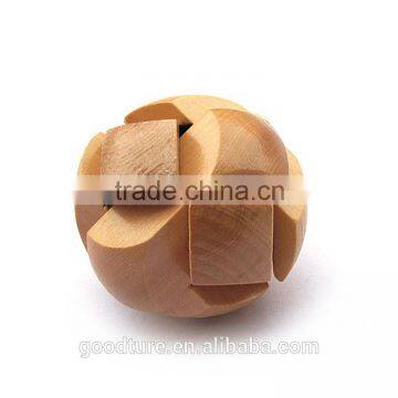 2015 Hot Sale Wooden IQ Intelligent PuzzleKongming Lock Brain Teaser 3D Football