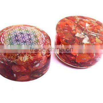 Carnelian Flower Of Life Orgonite Energy Tower Buster : Energetic Space Protectors