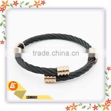 Black&Sliver Colour Fashion Bangle Jewelry Stainless Steel Fashion Bracelets Cute Couple Cheap Jewelry photo-3