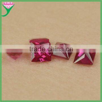 5# Color Faceted Square Princess Cut Synthetic Corundum Ruby Rough photo-2