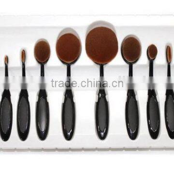 10 PCS Oval Makeup Brushes Set Synthetic Hair Professional / Full Coverage Plastic Face / Eye / Lip MAKE-UP FOR YOU 10 PCS O photo-4