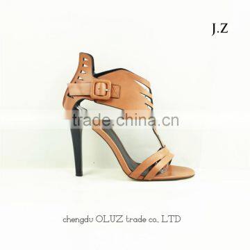 OS15 china low prices wholesale hollow out open toe zipper up sexy models PU sandals 2016 for women