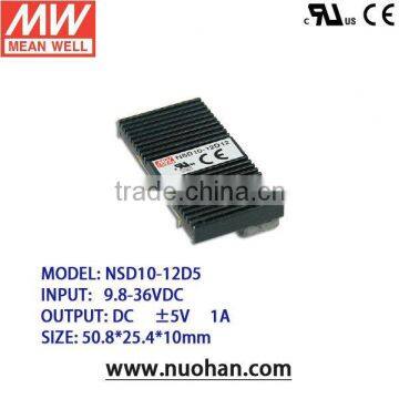 Meanwell 10W DC-DC Regulated Dual Output 10w switching power supply/dual voltage switching power supply