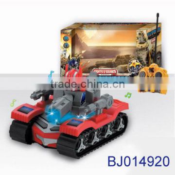 2ch rc toy tank plastic musical remote control transforming tank toy